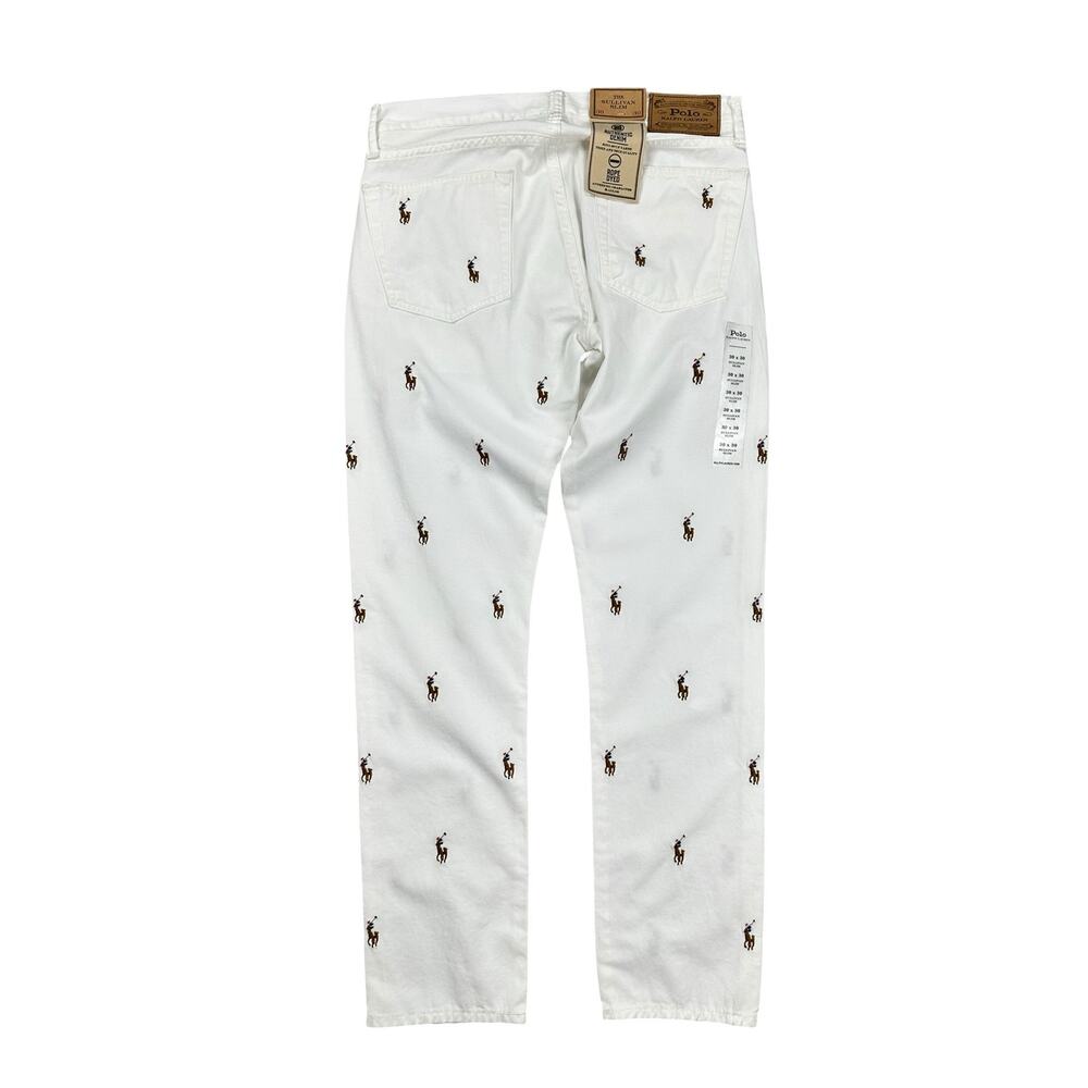 Polo Ralph Lauren Sullivan Slim Pony AOP Stitched Jean in White NWT 30x30 - Picture 2 of 10